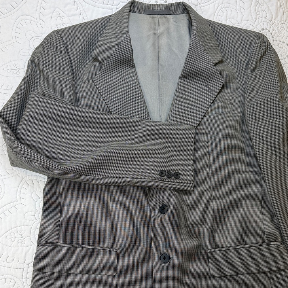 Monsieur by Givenchy Charcoal Gray Men's Worsted Wool Blazer - 40 Long